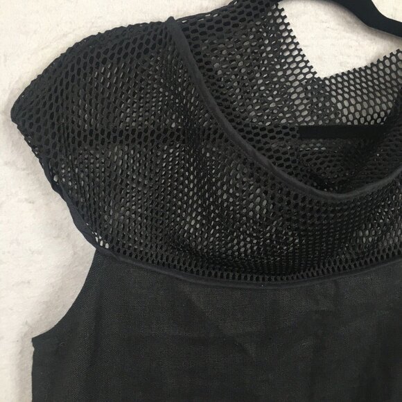 Karaka Design Top Women Large Black 100% Linen Lagenlook Artsy Boho Asymmetrical - Picture 8 of 12